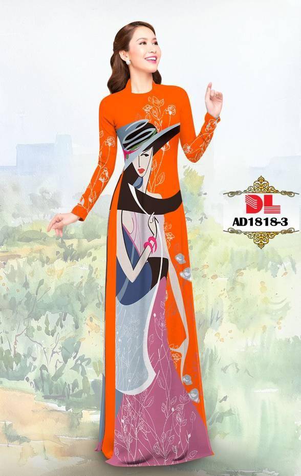 Vải Áo Dài Hình Cô Gái Mới Ra AD DL1818 66 Vải Áo Dài Hình Cô Gái Mới Ra AD DL1818