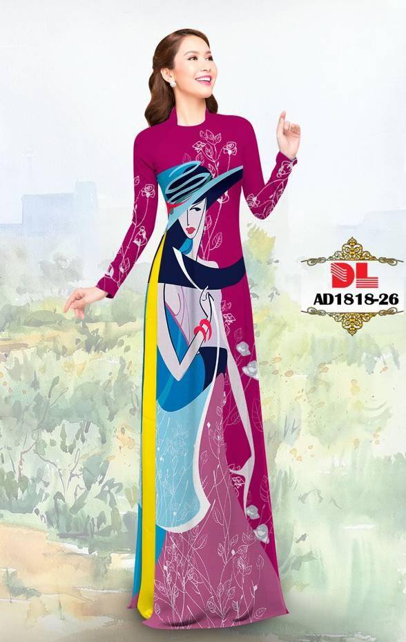 Vải Áo Dài Hình Cô Gái Mới Ra AD DL1818 70 Vải Áo Dài Hình Cô Gái Mới Ra AD DL1818