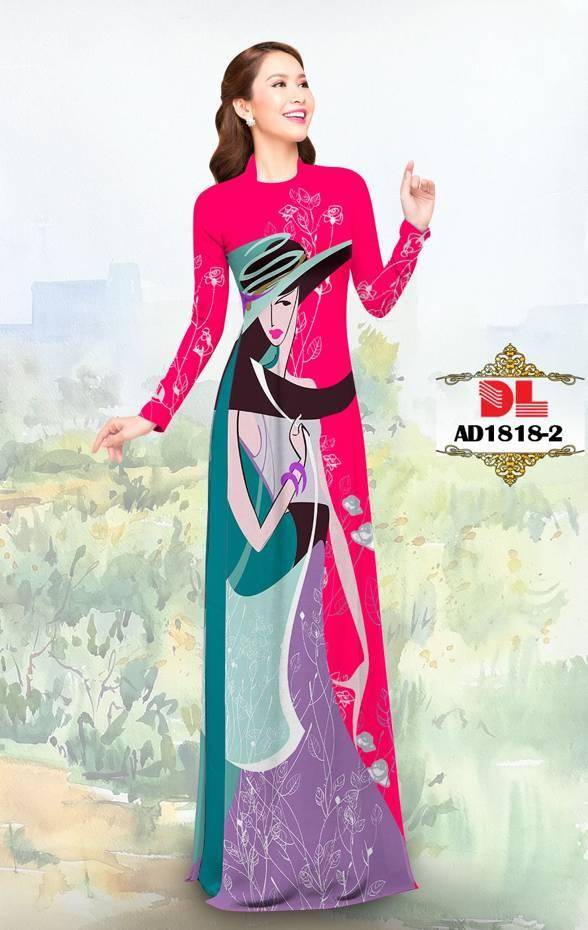 Vải Áo Dài Hình Cô Gái Mới Ra AD DL1818 67 Vải Áo Dài Hình Cô Gái Mới Ra AD DL1818