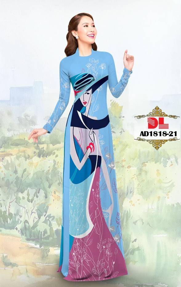 Vải Áo Dài Hình Cô Gái Mới Ra AD DL1818 71 Vải Áo Dài Hình Cô Gái Mới Ra AD DL1818
