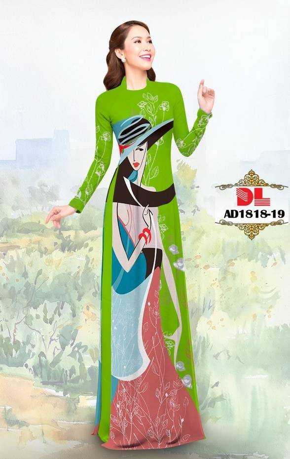 Vải Áo Dài Hình Cô Gái Mới Ra AD DL1818 72 Vải Áo Dài Hình Cô Gái Mới Ra AD DL1818