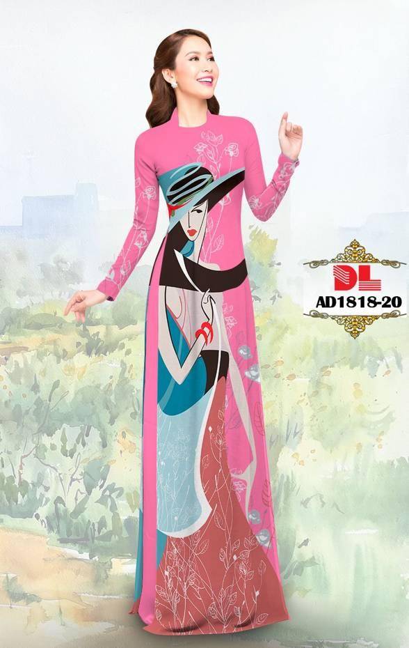 Vải Áo Dài Hình Cô Gái Mới Ra AD DL1818 75 Vải Áo Dài Hình Cô Gái Mới Ra AD DL1818