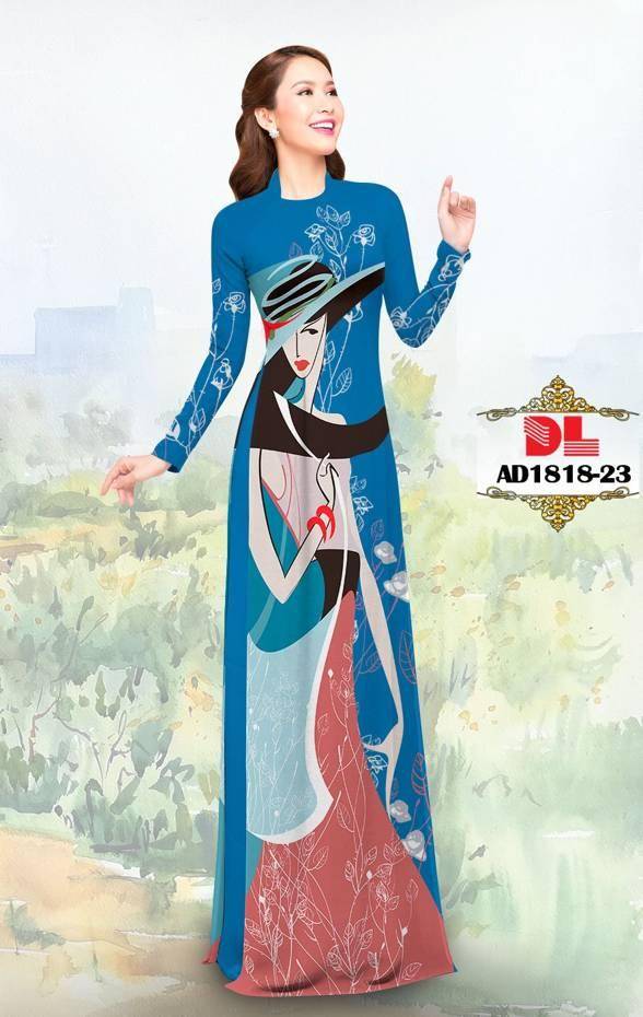 Vải Áo Dài Hình Cô Gái Mới Ra AD DL1818 74 Vải Áo Dài Hình Cô Gái Mới Ra AD DL1818