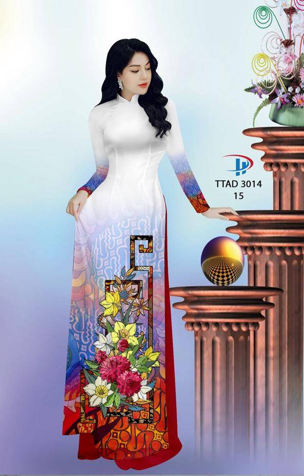 Vải Áo Dài Hoa In 3D Mới Ra AD TTAD3014 51 Vải Áo Dài Hoa In 3D Mới Ra AD TTAD3014