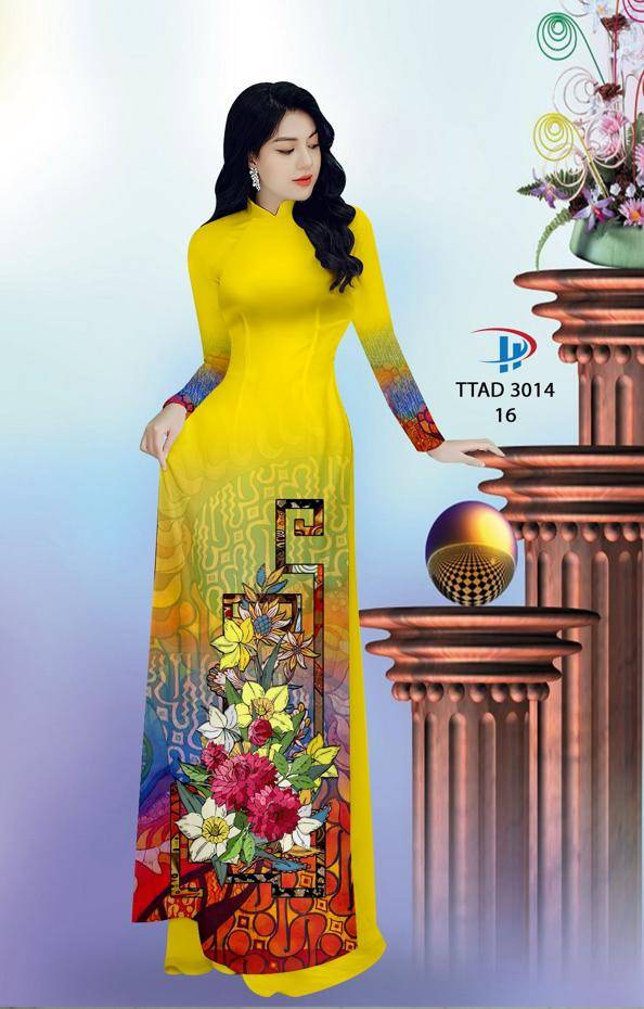 Vải Áo Dài Hoa In 3D Mới Ra AD TTAD3014 52 Vải Áo Dài Hoa In 3D Mới Ra AD TTAD3014