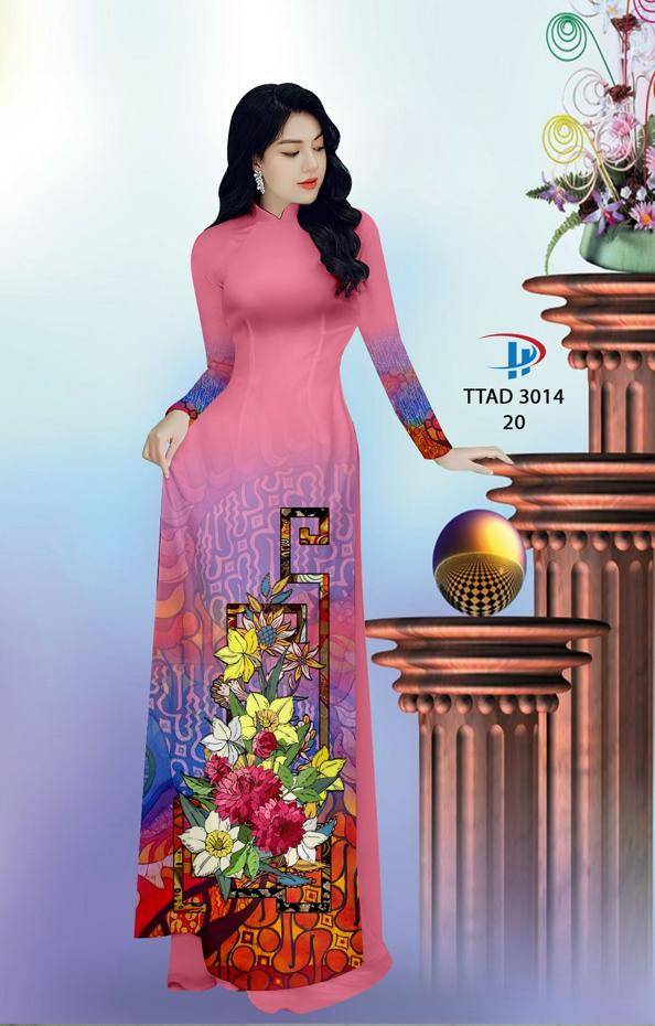 Vải Áo Dài Hoa In 3D Mới Ra AD TTAD3014 56 Vải Áo Dài Hoa In 3D Mới Ra AD TTAD3014