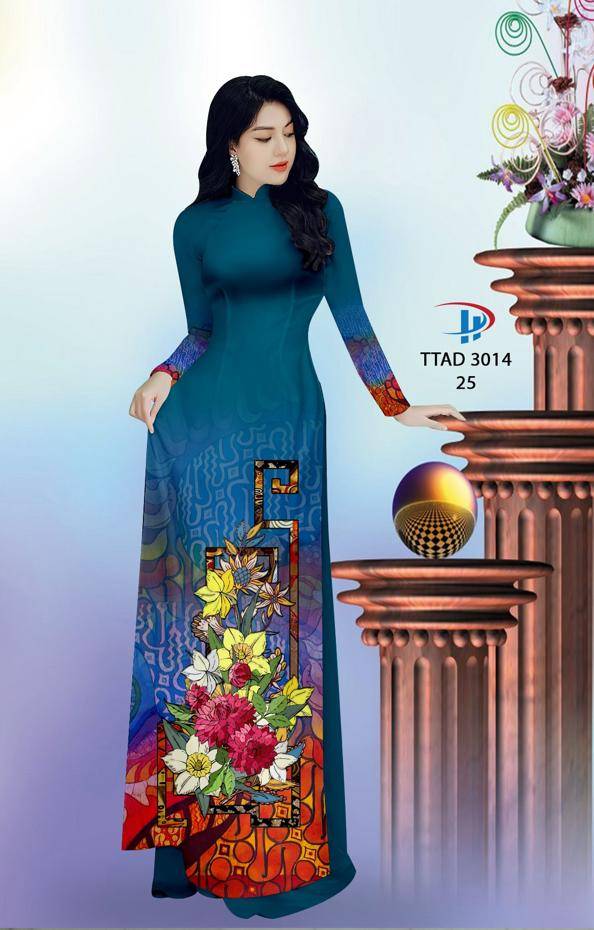Vải Áo Dài Hoa In 3D Mới Ra AD TTAD3014 62 Vải Áo Dài Hoa In 3D Mới Ra AD TTAD3014