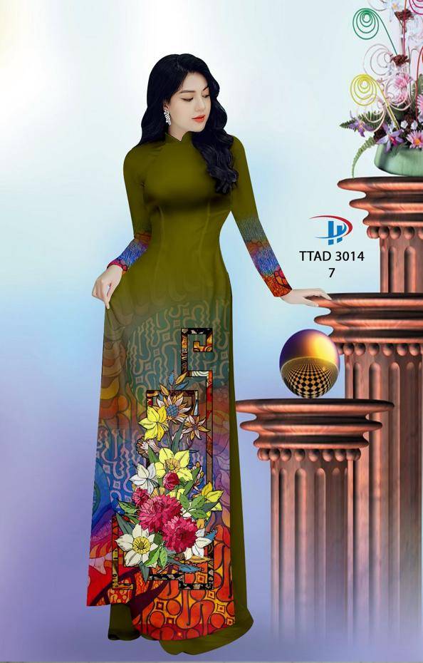 Vải Áo Dài Hoa In 3D Mới Ra AD TTAD3014 66 Vải Áo Dài Hoa In 3D Mới Ra AD TTAD3014