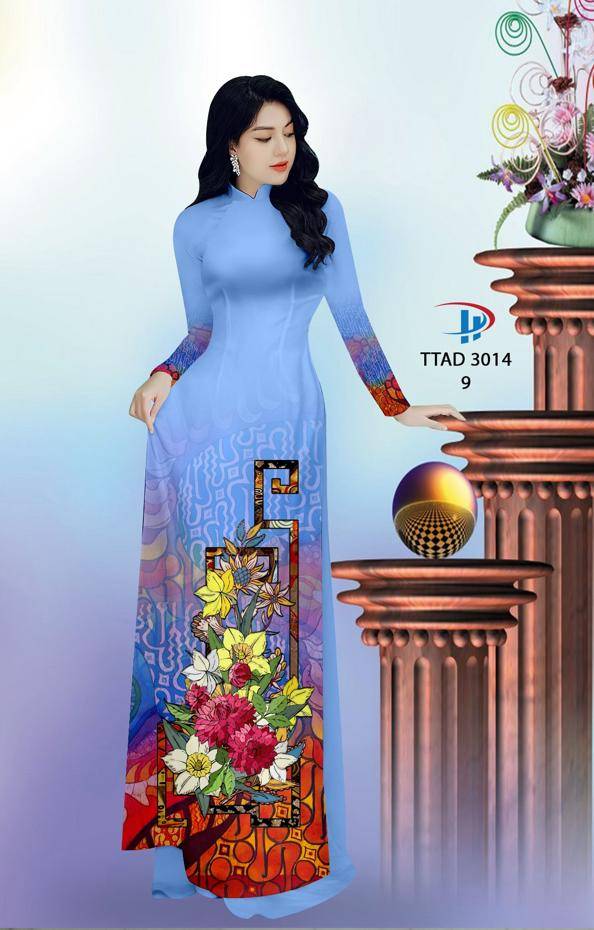 Vải Áo Dài Hoa In 3D Mới Ra AD TTAD3014 68 Vải Áo Dài Hoa In 3D Mới Ra AD TTAD3014