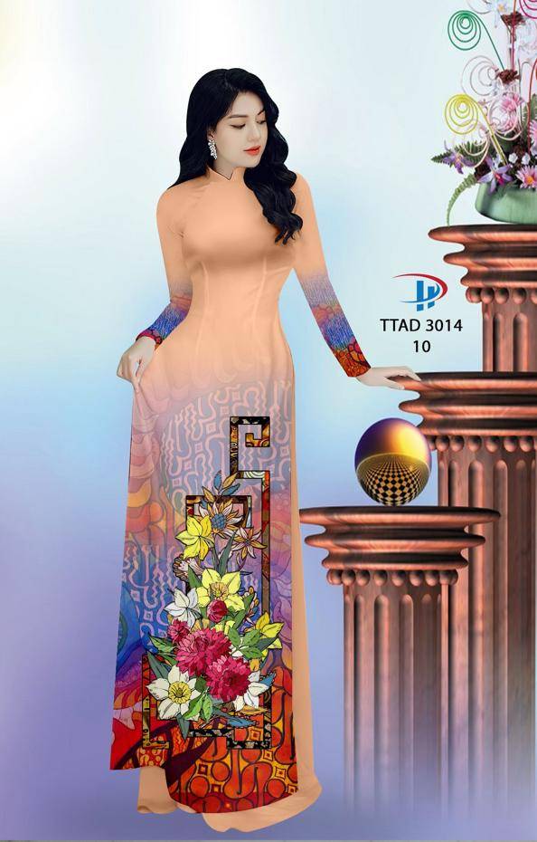 Vải Áo Dài Hoa In 3D Mới Ra AD TTAD3014 69 Vải Áo Dài Hoa In 3D Mới Ra AD TTAD3014