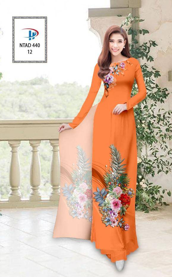 Vải Áo Dài Hoa Hồng Mới Ra AD NTAD440