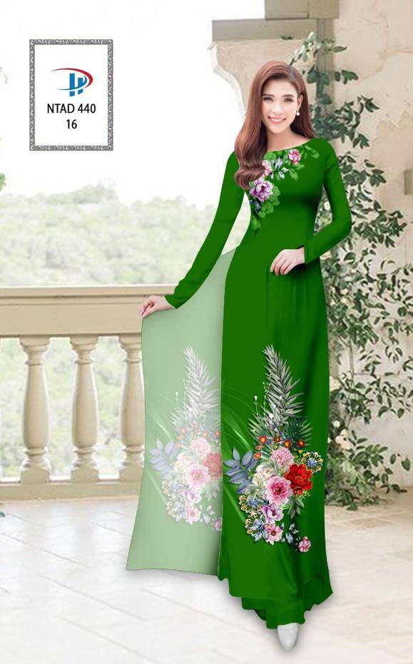 Vải Áo Dài Hoa Hồng Mới Ra AD NTAD440