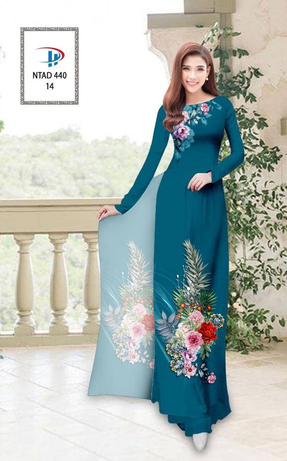 Vải Áo Dài Hoa Hồng Mới Ra AD NTAD440