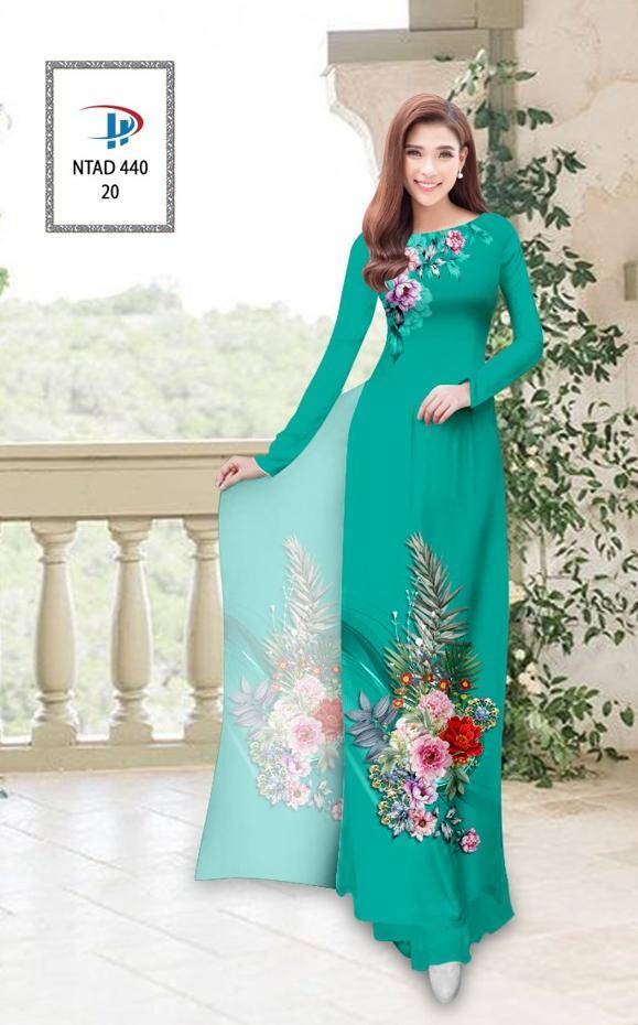 Vải Áo Dài Hoa Hồng Mới Ra AD NTAD440