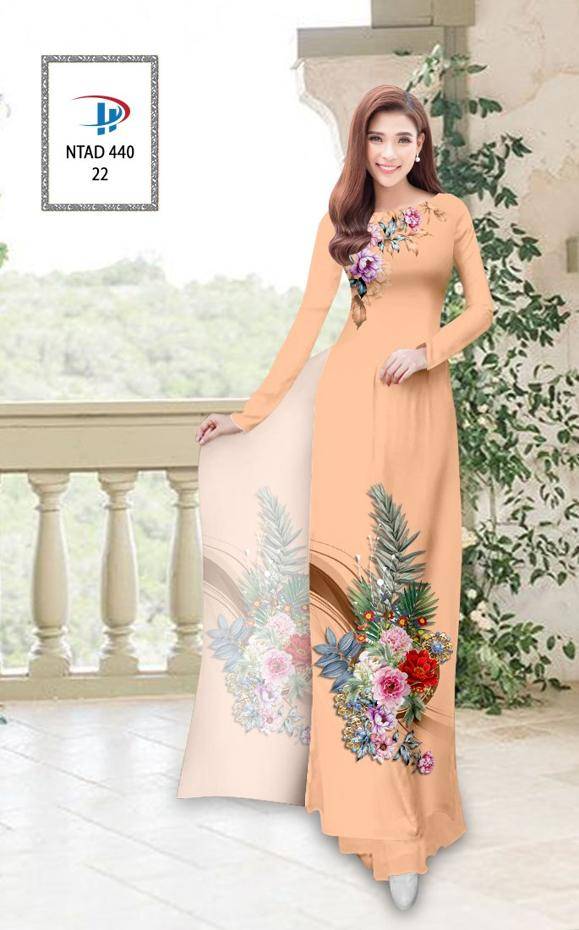 Vải Áo Dài Hoa Hồng Mới Ra AD NTAD440