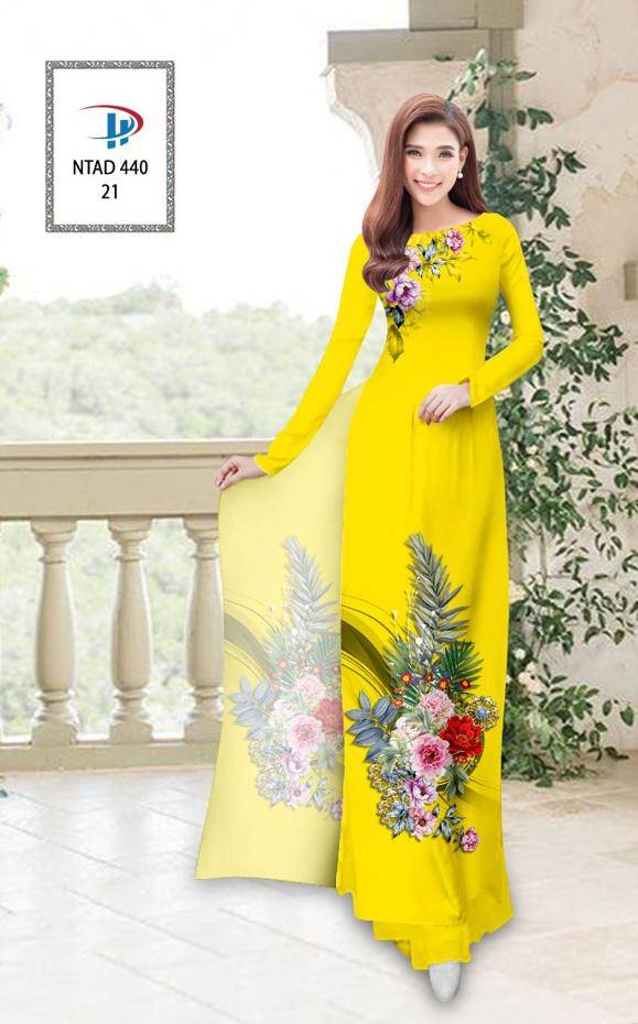 Vải Áo Dài Hoa Hồng Mới Ra AD NTAD440