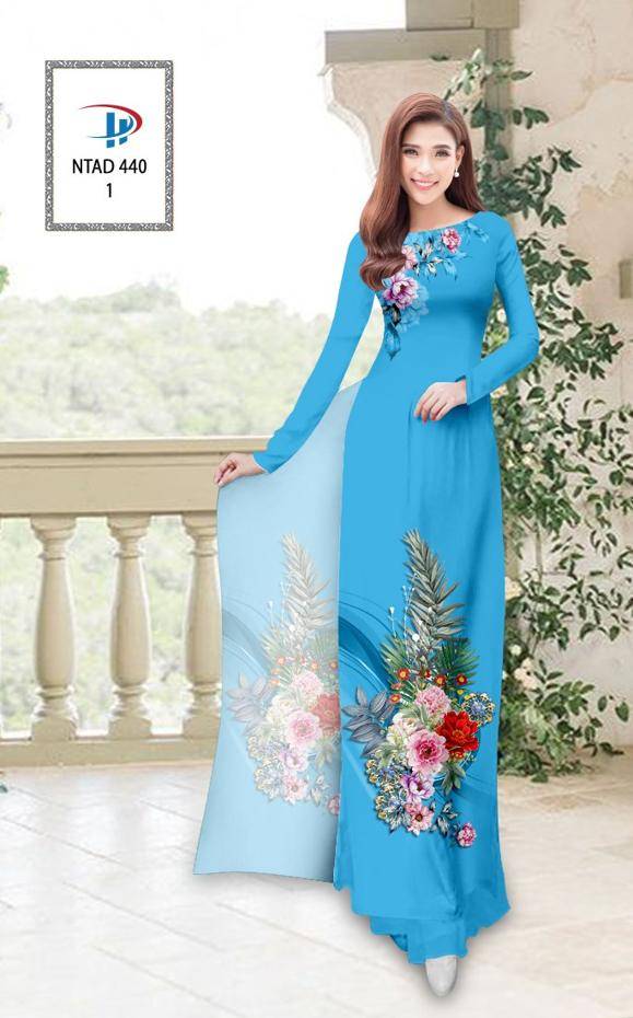 Vải Áo Dài Hoa Hồng Mới Ra AD NTAD440
