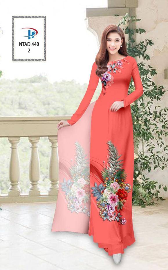 Vải Áo Dài Hoa Hồng Mới Ra AD NTAD440