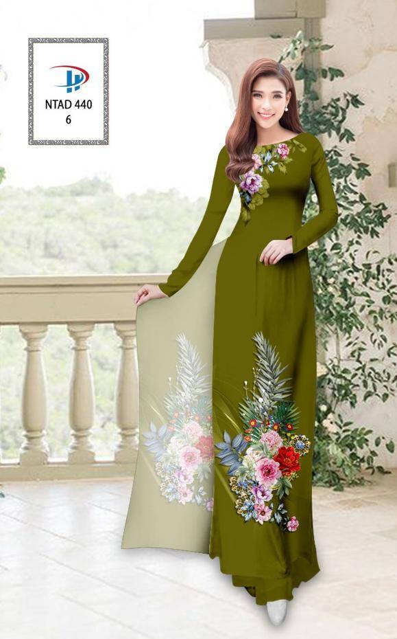 Vải Áo Dài Hoa Hồng Mới Ra AD NTAD440