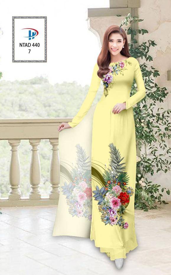 Vải Áo Dài Hoa Hồng Mới Ra AD NTAD440