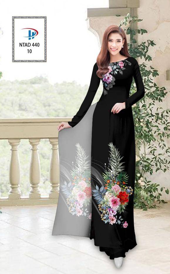 Vải Áo Dài Hoa Hồng Mới Ra AD NTAD440