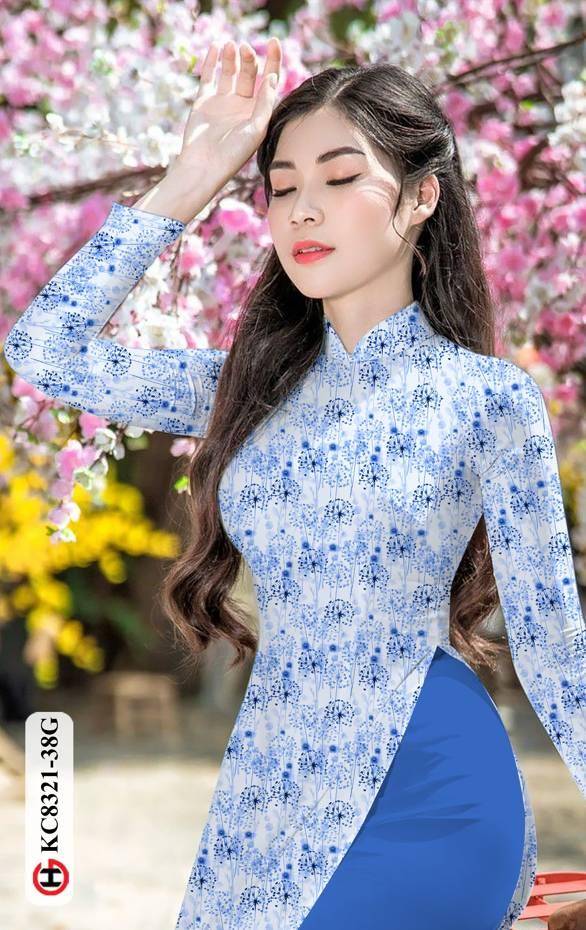 Vải Áo Dài Hoa Đều Thiết Kế 2021 AD KC8321 35 Vải Áo Dài Hoa Đều Thiết Kế 2021 AD KC8321