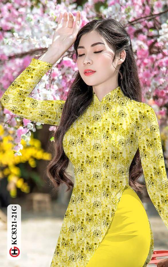 Vải Áo Dài Hoa Đều Thiết Kế 2021 AD KC8321 48 Vải Áo Dài Hoa Đều Thiết Kế 2021 AD KC8321