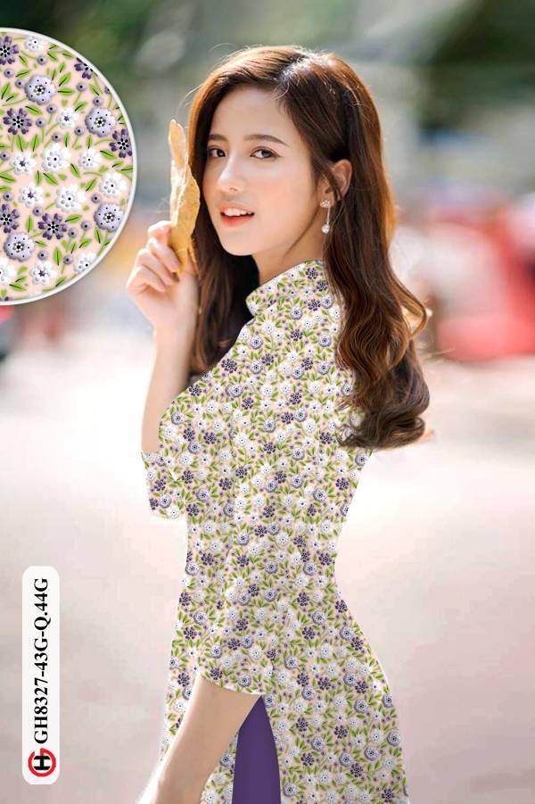 Vải Áo Dài Hoa Nhí Mới Ra AD GH8327 37 Vải Áo Dài Hoa Nhí Mới Ra AD GH8327