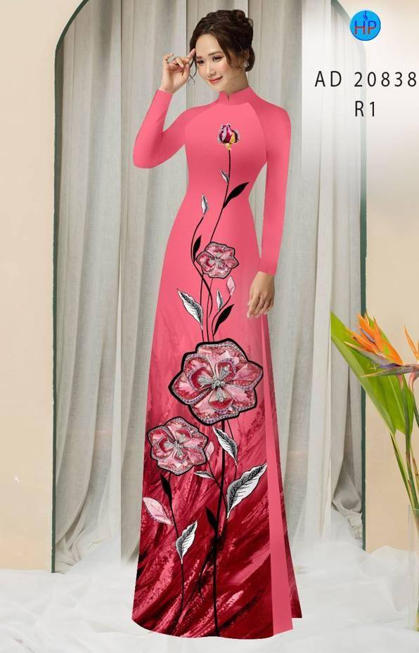 Vải Áo Dài Hoa In 3D Thiết Kế 2021 AD 20838 37 Vải Áo Dài Hoa In 3D Thiết Kế 2021 AD 20838