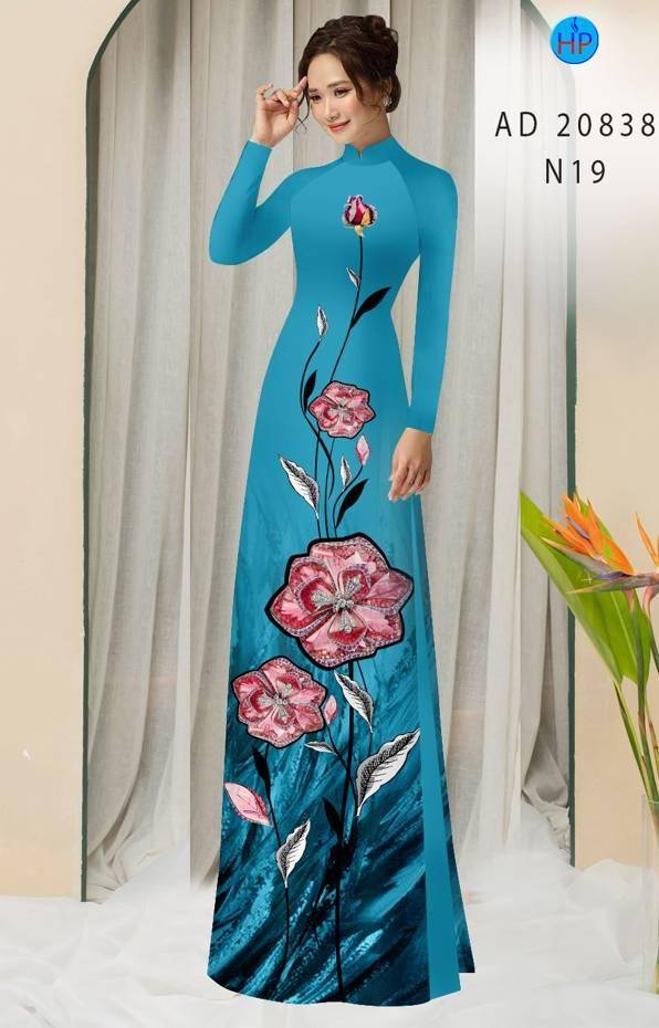 Vải Áo Dài Hoa In 3D Thiết Kế 2021 AD 20838 46 Vải Áo Dài Hoa In 3D Thiết Kế 2021 AD 20838