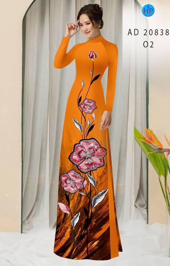 Vải Áo Dài Hoa In 3D Thiết Kế 2021 AD 20838 45 Vải Áo Dài Hoa In 3D Thiết Kế 2021 AD 20838