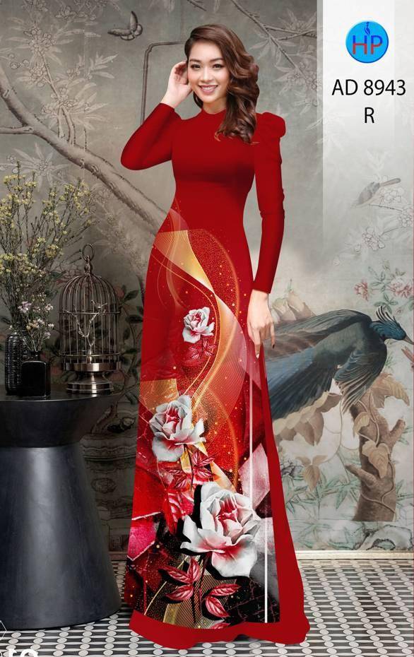 Vải Áo Dài Hoa Hồng Độc Đáo AD 8943 37 Vải Áo Dài Hoa Hồng Độc Đáo AD 8943