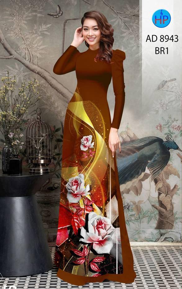 Vải Áo Dài Hoa Hồng Độc Đáo AD 8943 47 Vải Áo Dài Hoa Hồng Độc Đáo AD 8943