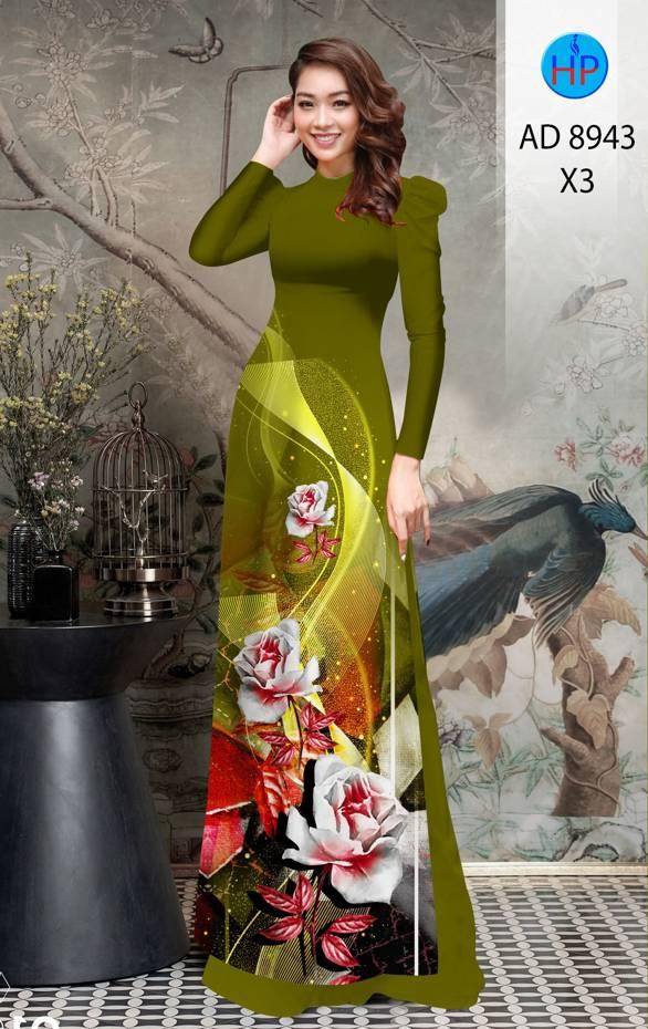 Vải Áo Dài Hoa Hồng Độc Đáo AD 8943 48 Vải Áo Dài Hoa Hồng Độc Đáo AD 8943