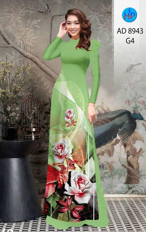 Vải Áo Dài Hoa Hồng Độc Đáo AD 8943 50 Vải Áo Dài Hoa Hồng Độc Đáo AD 8943