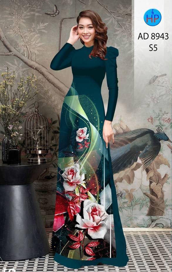 Vải Áo Dài Hoa Hồng Độc Đáo AD 8943 51 Vải Áo Dài Hoa Hồng Độc Đáo AD 8943