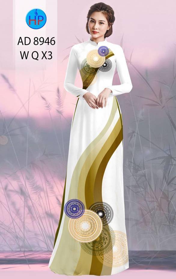Vải Áo Dài Hoa Văn Mới Ra AD 8946