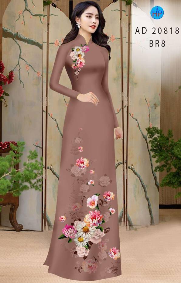 Vải Áo Dài Hoa Cúc Thiết Kế 2021 AD 20818