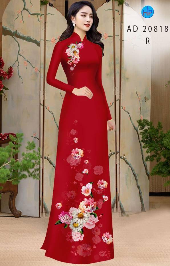 Vải Áo Dài Hoa Cúc Thiết Kế 2021 AD 20818