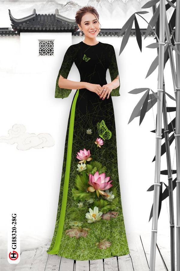 Vải Áo Dài Hoa Sen Vừa Ra AD GH8320 32 Vải Áo Dài Hoa Sen Vừa Ra AD GH8320