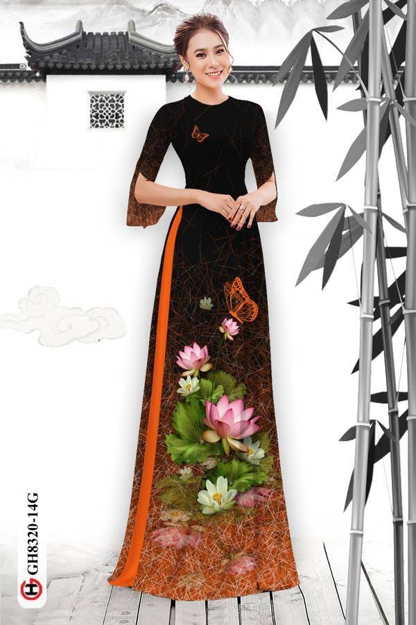 Vải Áo Dài Hoa Sen Vừa Ra AD GH8320 35 Vải Áo Dài Hoa Sen Vừa Ra AD GH8320