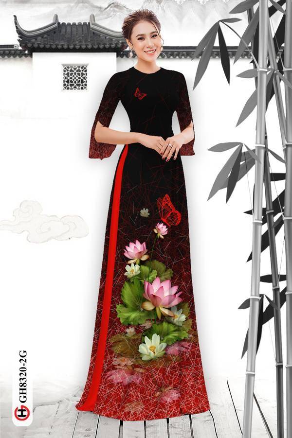 Vải Áo Dài Hoa Sen Vừa Ra AD GH8320 36 Vải Áo Dài Hoa Sen Vừa Ra AD GH8320