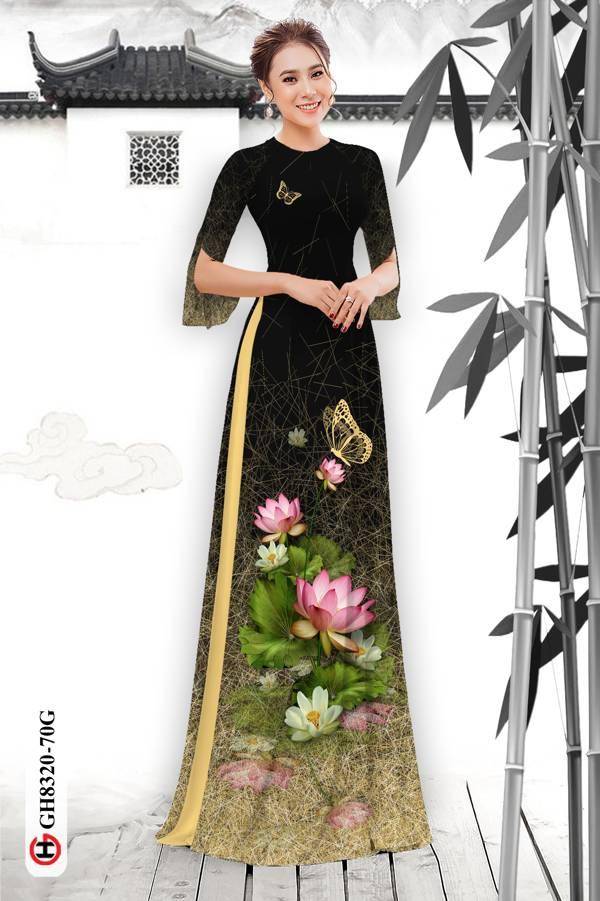Vải Áo Dài Hoa Sen Vừa Ra AD GH8320 40 Vải Áo Dài Hoa Sen Vừa Ra AD GH8320
