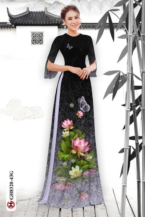 Vải Áo Dài Hoa Sen Vừa Ra AD GH8320 43 Vải Áo Dài Hoa Sen Vừa Ra AD GH8320