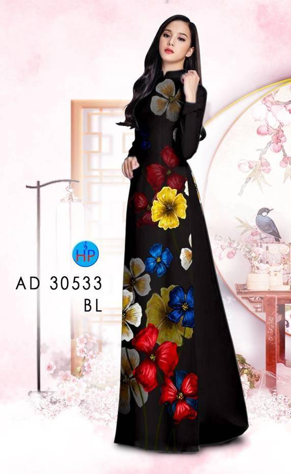 Vải Áo Dài Hoa In 3D Kiểu Mới AD 30533 39 Vải Áo Dài Hoa In 3D Kiểu Mới AD 30533