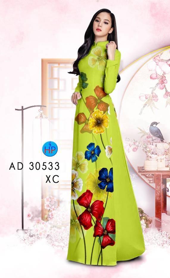 Vải Áo Dài Hoa In 3D Kiểu Mới AD 30533 47 Vải Áo Dài Hoa In 3D Kiểu Mới AD 30533