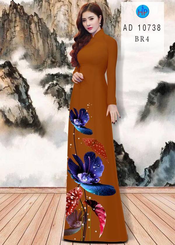 Vải Áo Dài Hoa In 3D Độc Đáo AD 10738 39 Vải Áo Dài Hoa In 3D Độc Đáo AD 10738