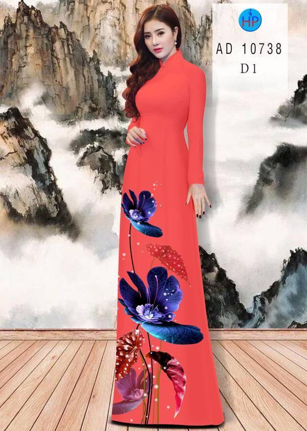 Vải Áo Dài Hoa In 3D Độc Đáo AD 10738 41 Vải Áo Dài Hoa In 3D Độc Đáo AD 10738