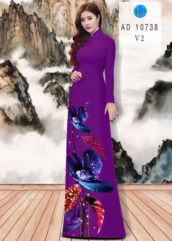 Vải Áo Dài Hoa In 3D Độc Đáo AD 10738 49 Vải Áo Dài Hoa In 3D Độc Đáo AD 10738