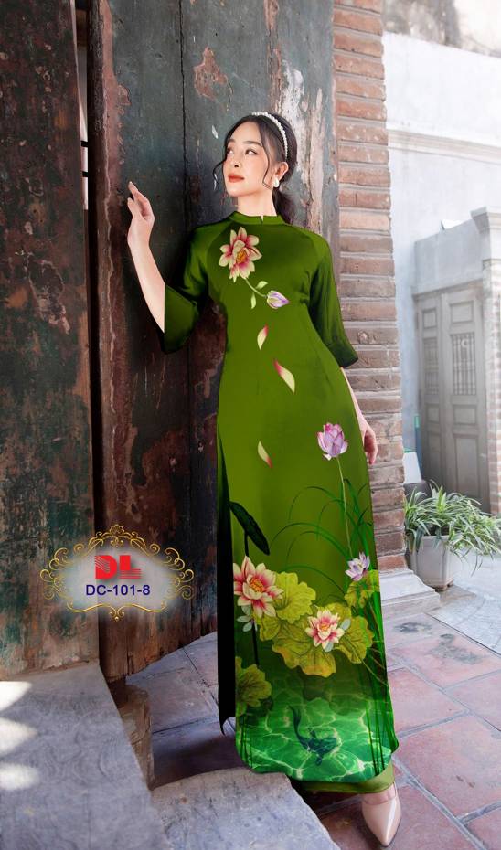 Vải Áo Dài Hoa Sen Kiểu Mới AD DC101 28 Vải Áo Dài Hoa Sen Kiểu Mới AD DC101